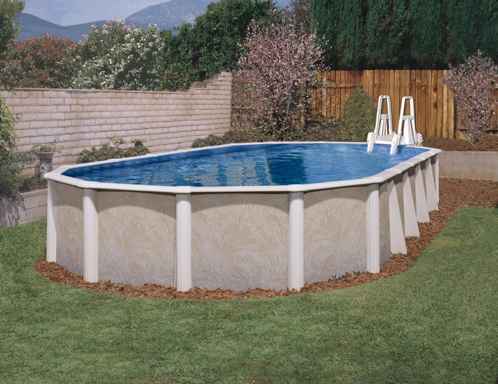 Oval Above Ground Pool
 18 x 33 Oval 52" Whispering Wind II & In Wall Step