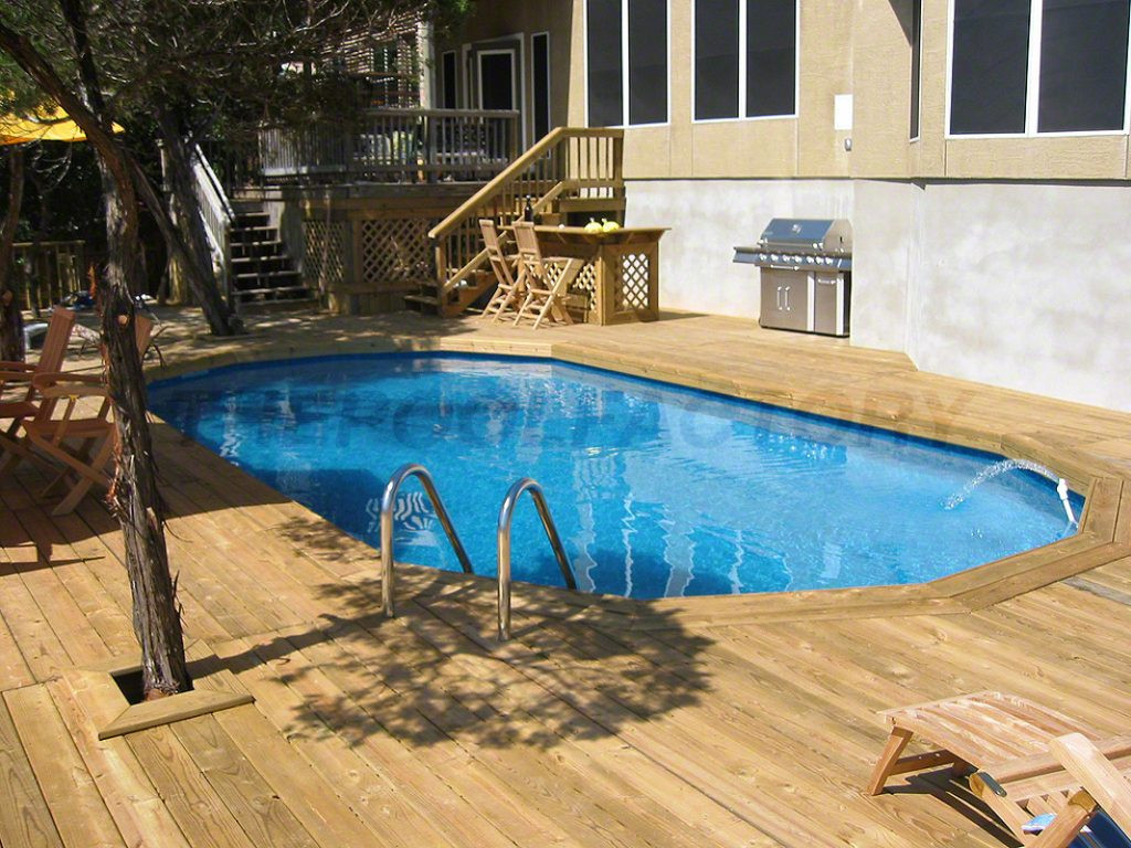 Oval Above Ground Pool
 Pool Deck Ideas Full Deck The Pool Factory