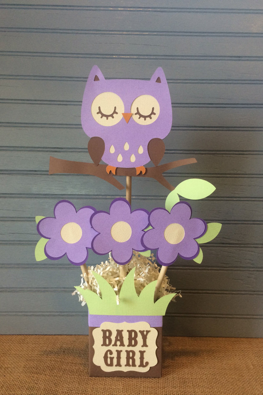 Owl Baby Shower Decor
 Purple Owl Baby Shower Centerpiece