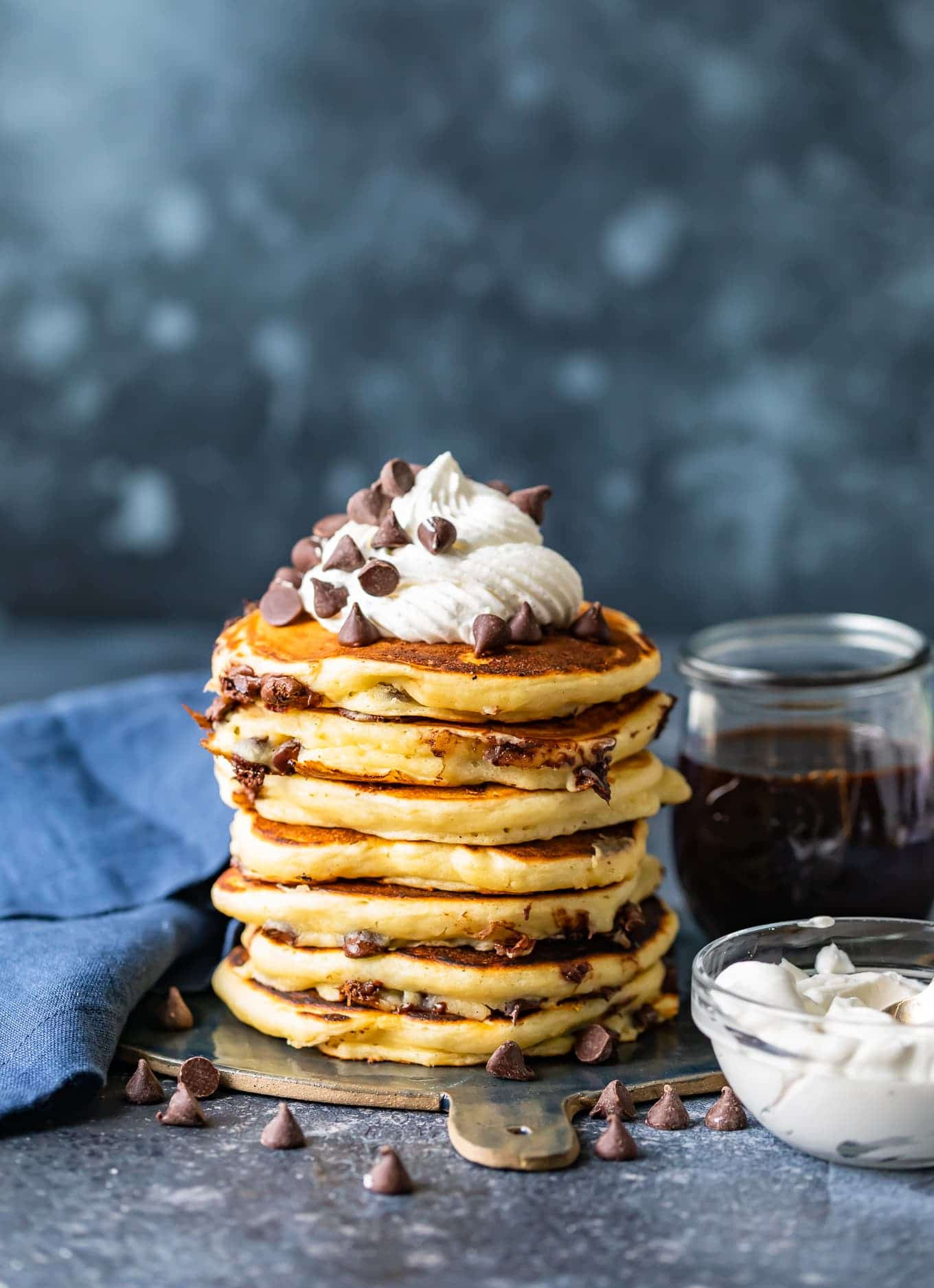 Pancakes With Chocolate Syrup
 Chocolate Chip Pancakes Recipe with Chocolate Syrup