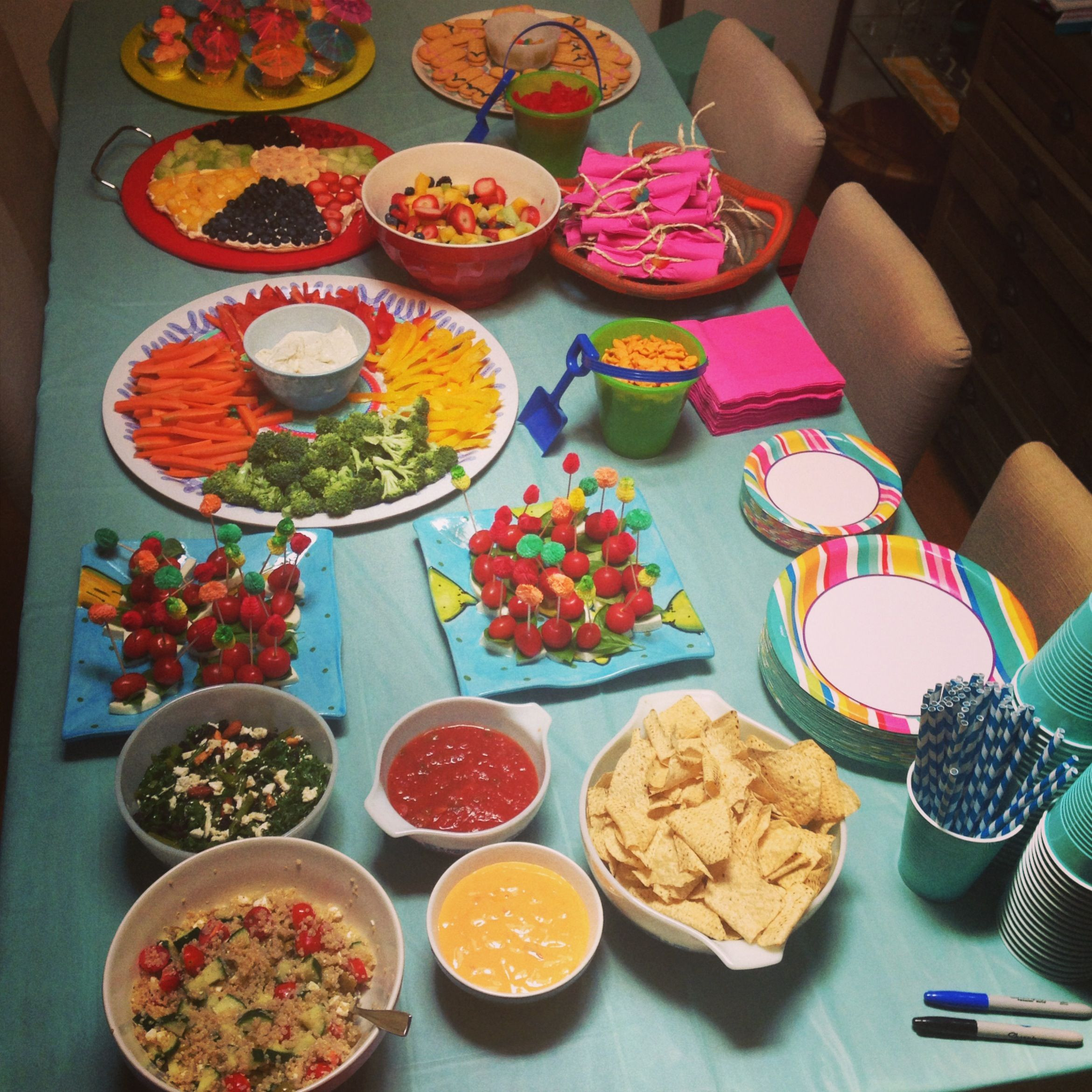 Party Food For Adults And Kids
 Adult pool party food table