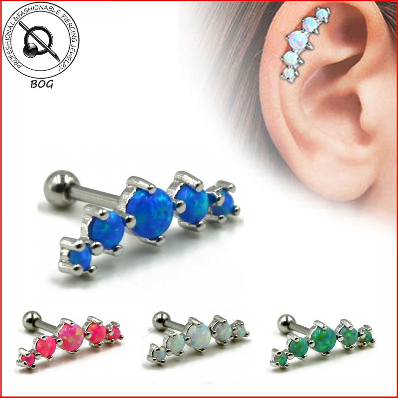 Peircings Body Jewelry
 1PC Tragus Piercing Helix Prong Set 5 Synthetic Opal