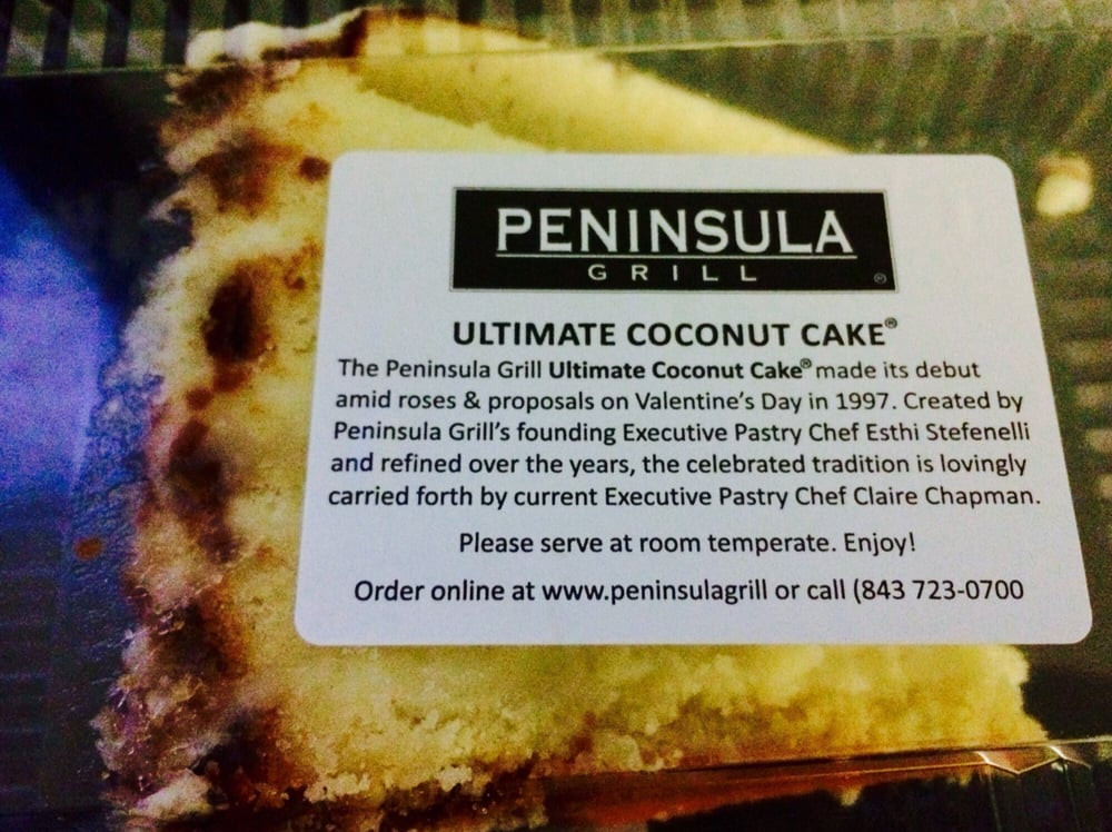 Peninsula Grill Coconut Cake
 Their famous Coconut Cake I got a piece to go Yelp