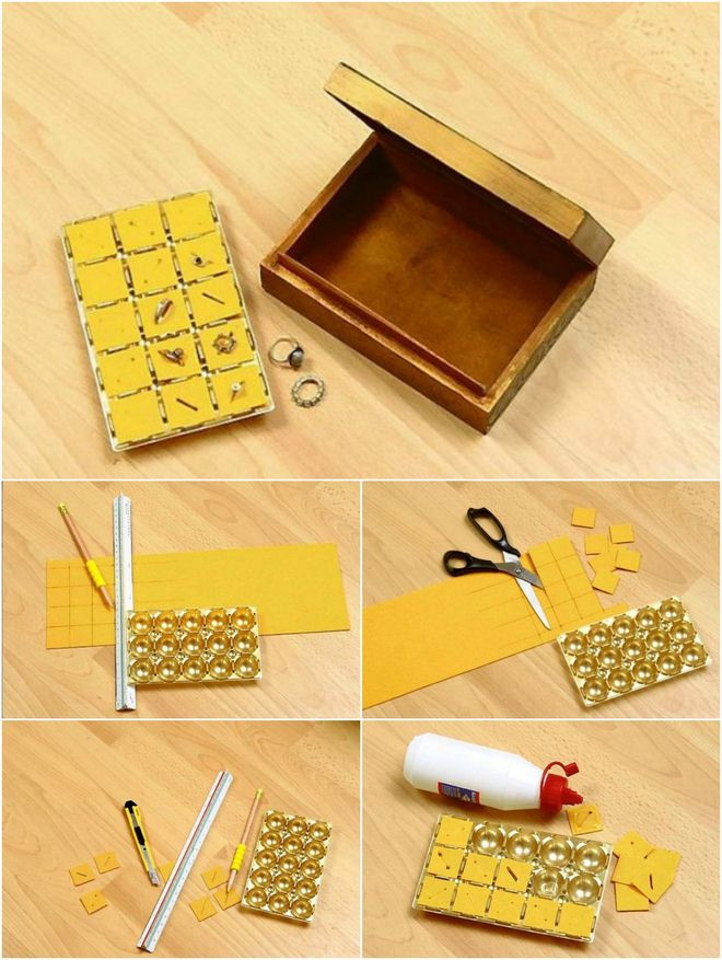 Picture Box DIY
 DIY ring storage box made of empty chocolate box insert