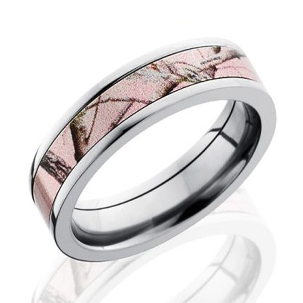 Pink Camo Wedding Rings For Her
 Pink Camo Wedding Bands