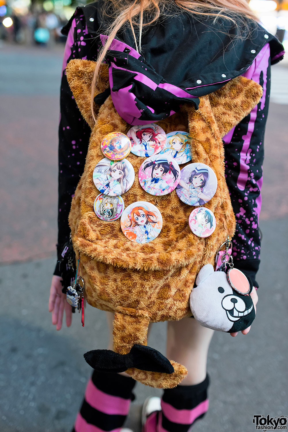 Pins On Backpack
 Manga Buttons Animal Backpack – Tokyo Fashion News