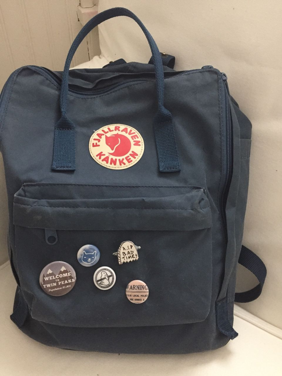Pins On Backpack
 weekendsofvampires “floral prints & new pins