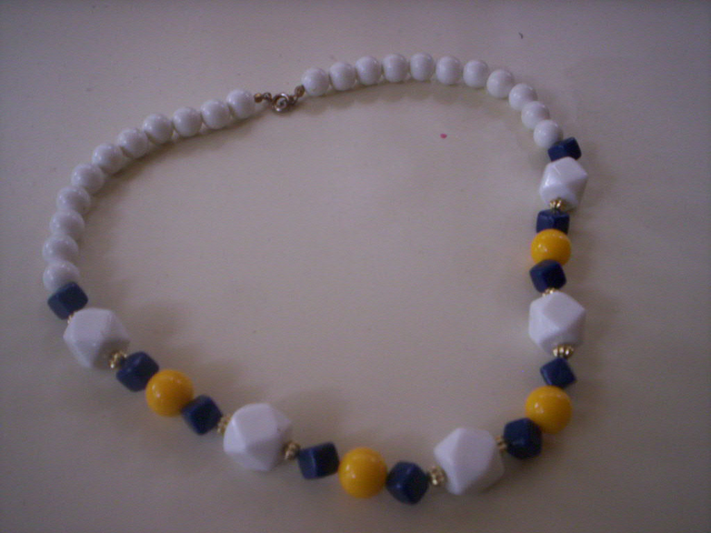 Plastic Bead Necklaces
 Vintage plastic bead necklace Reused necklace Vintage