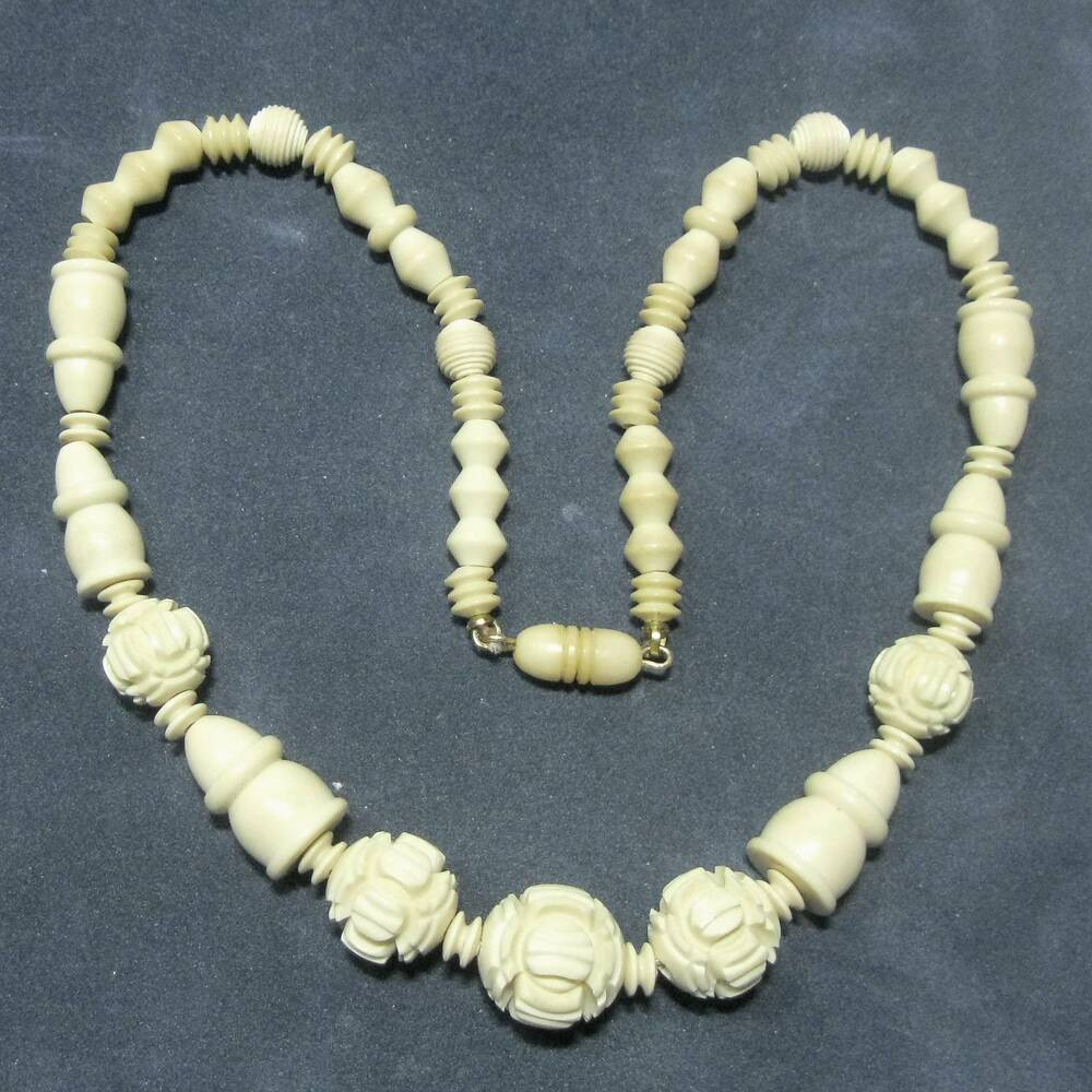 Plastic Bead Necklaces
 Antique plastic bead necklace 16" B44