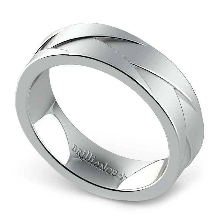 Platinum Mens Wedding Rings
 Braided Men s Wedding Ring in Platinum