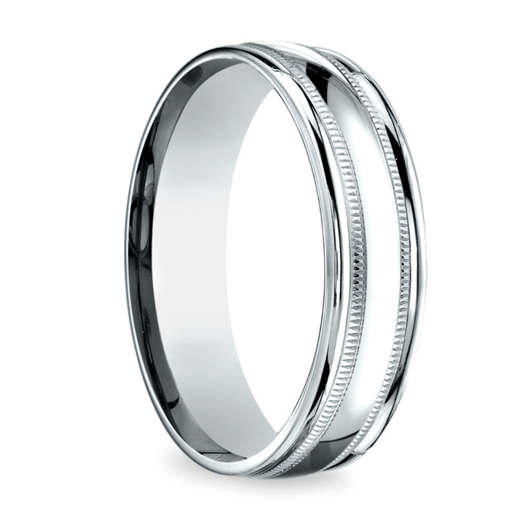 Platinum Mens Wedding Rings
 Milgrain Men s Wedding Ring in Platinum 6mm