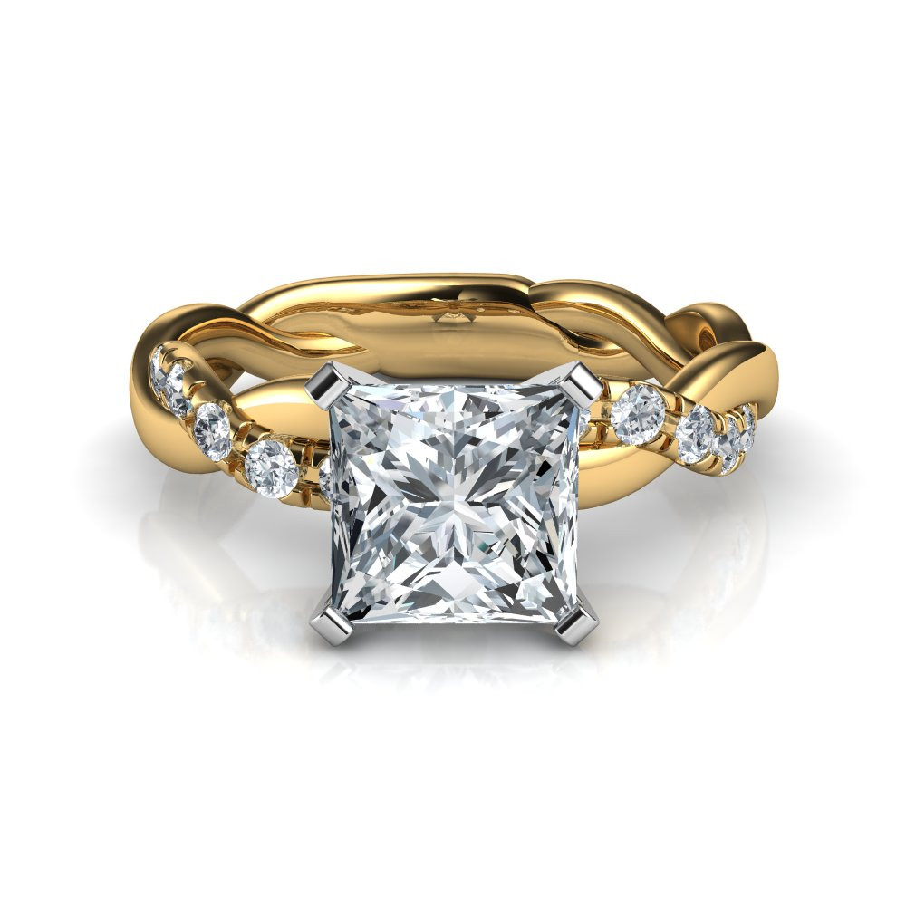 Princess Cut Diamond Engagement Ring
 Twist Princess Cut Diamond Engagement Ring Natalie Diamonds