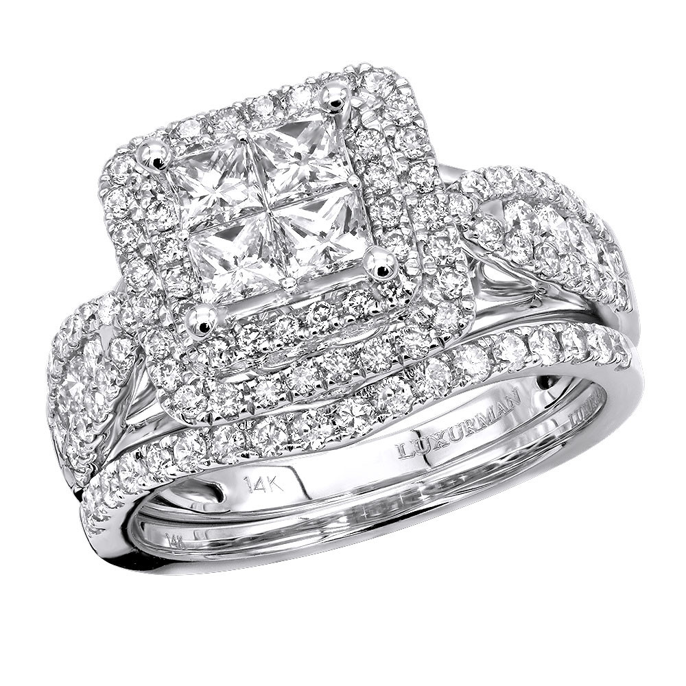 Princess Cut Wedding Rings Sets
 Round and Princess Cut Diamond Engagement Ring and Wedding