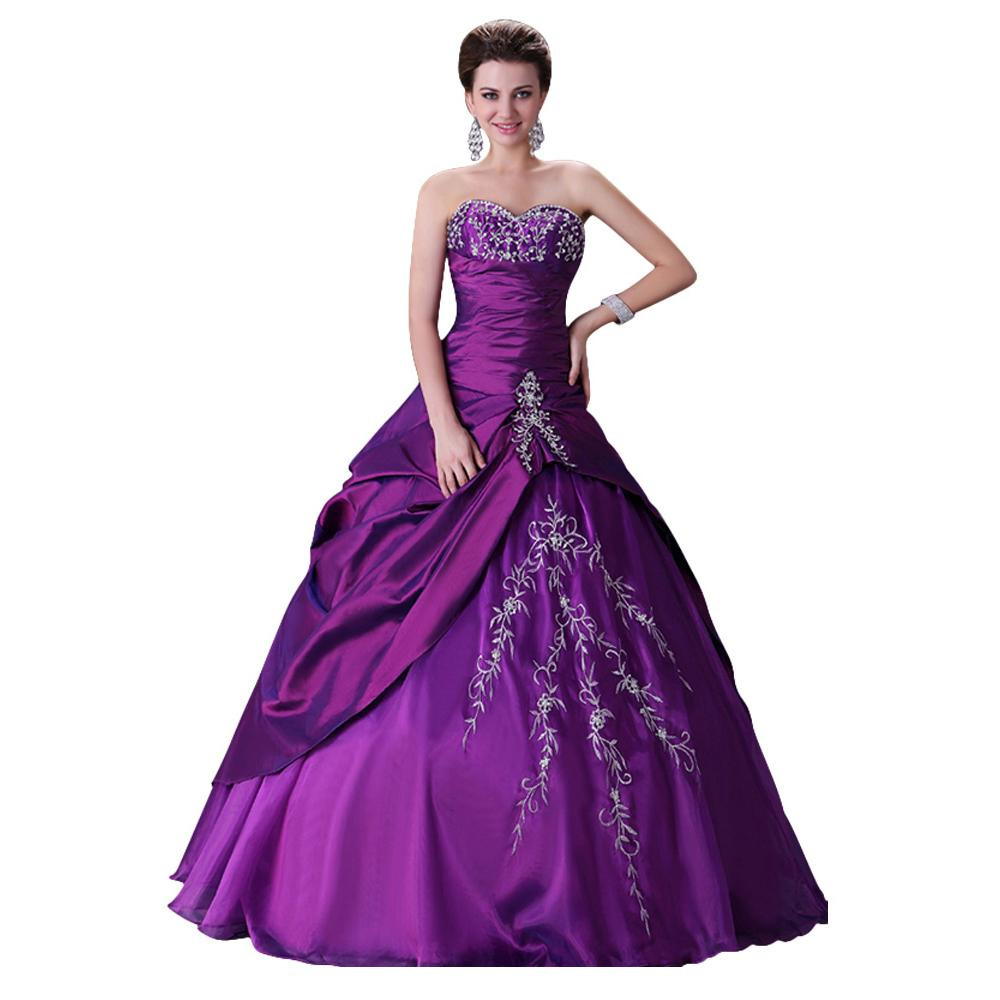 Purple Wedding Gown
 Grace Karin Stock Vintage Wedding Dress 2015 Lace up Plus