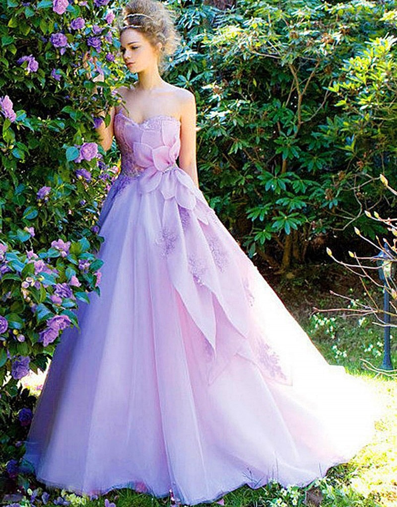 Purple Wedding Gown
 2017 Modern Women Dress Wedding Dress Organza Bruidsjurken