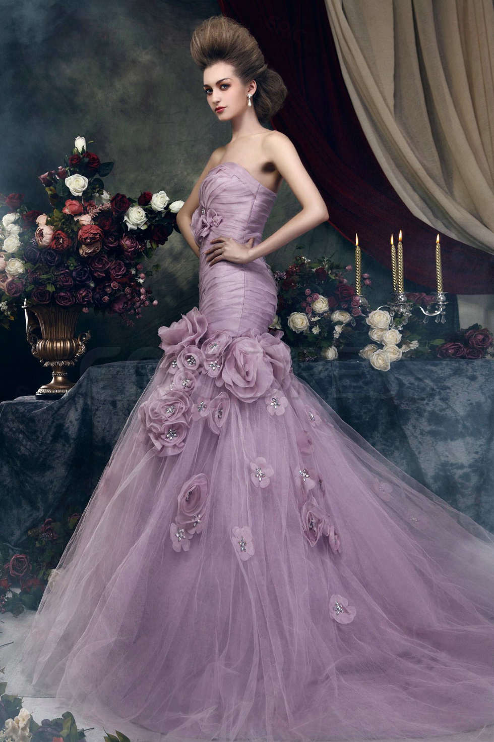 Purple Wedding Gown
 Colored wedding dresses are more and more popular