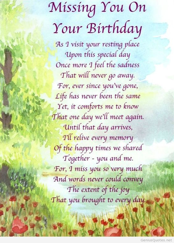 Quotes For Your Mom'S Birthday
 Missing you on your birthday Quotes