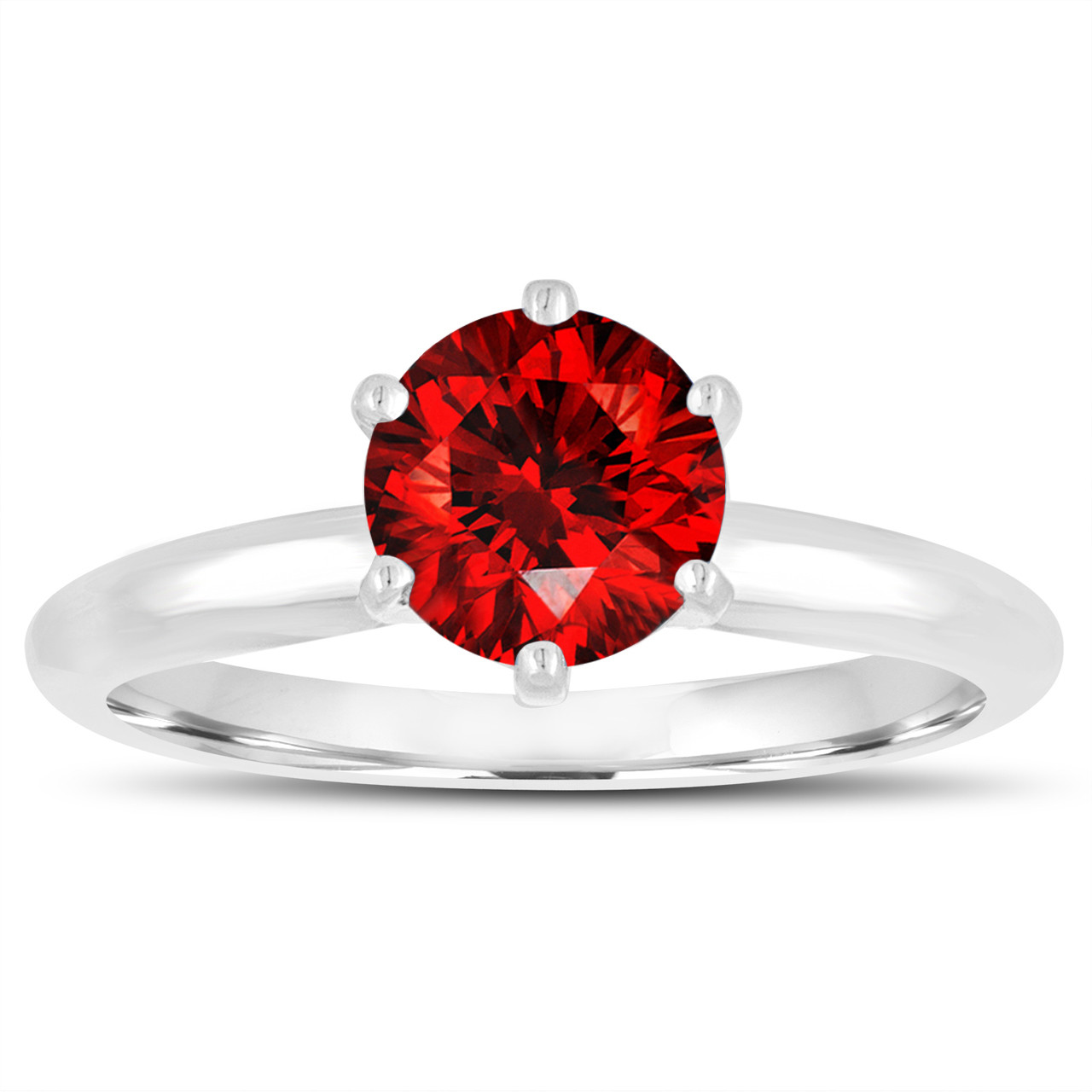 Red Diamond Engagement Ring
 0 70 Carat Fancy Red Diamond Solitaire Engagement Ring 14K