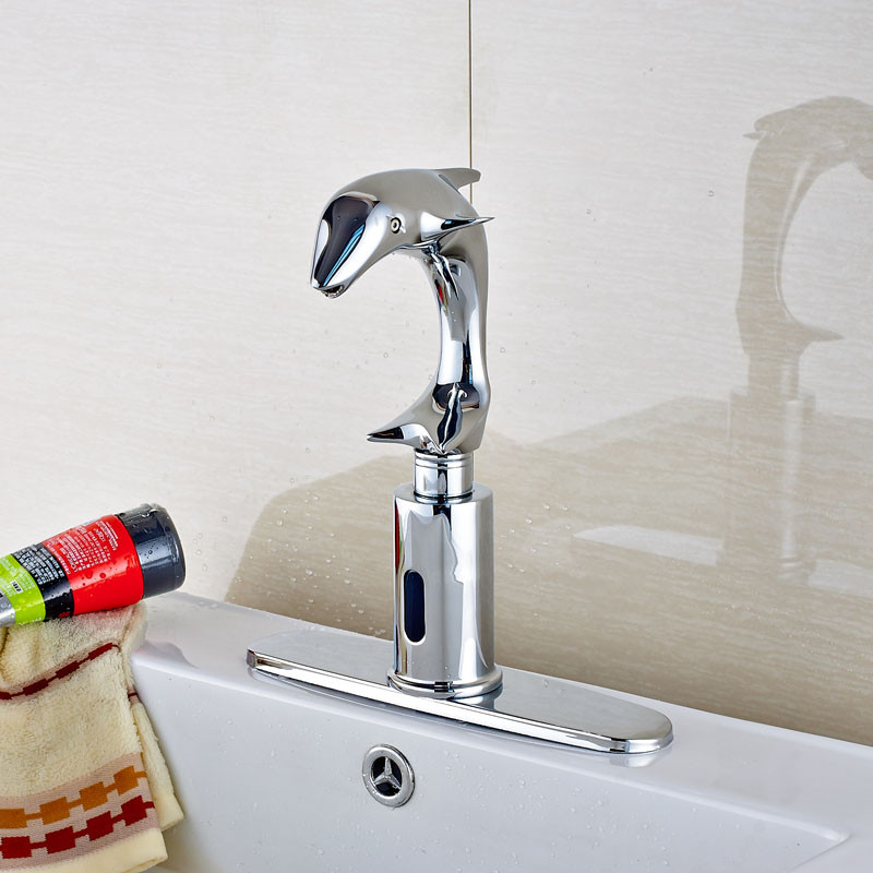 Sensor Bathroom Faucet
 Cavitt Hands Free Touchless Dolphin Shaped Bathroom Sink