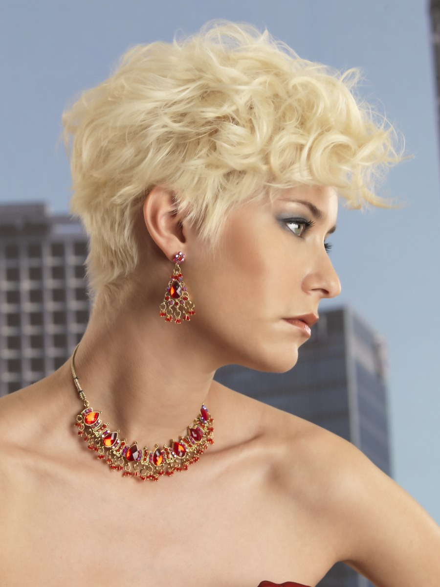 Short Neck Hairstyles
 Festive short hairstyle with a short neck and thick curls