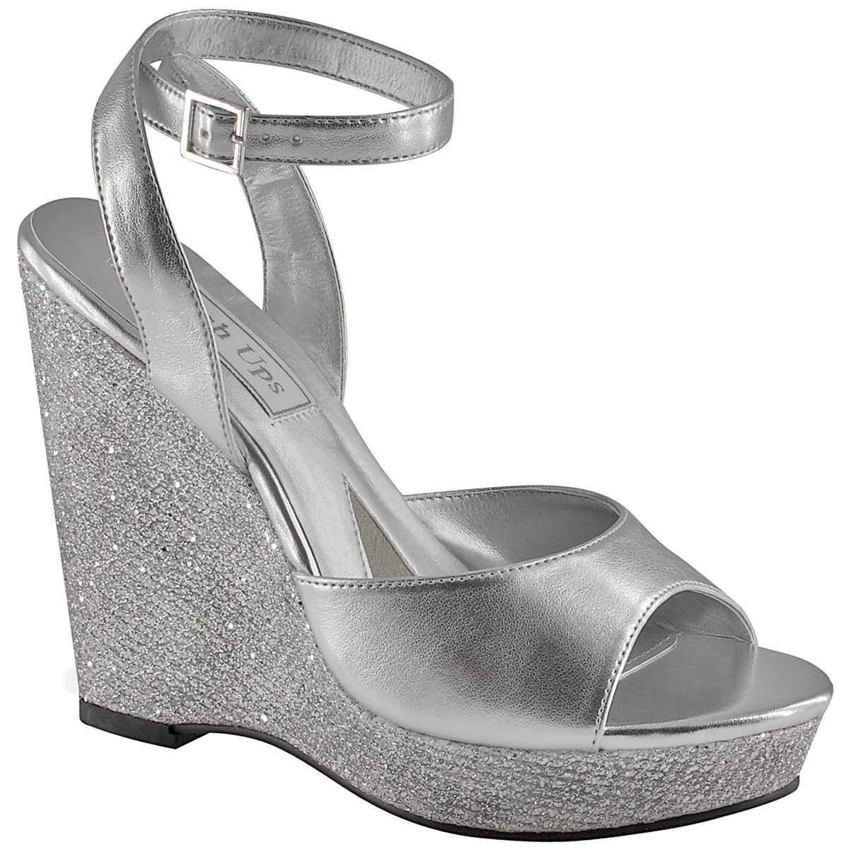 Silver Wedge Shoes For Wedding
 silver Touch Ups Viviana Bridal Shoes $55 99 "Feminine