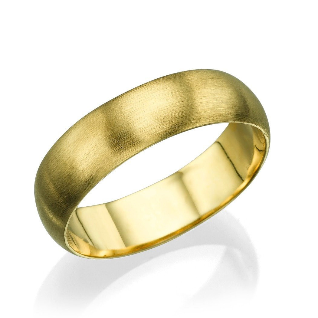 Solid Gold Wedding Bands
 Yellow Gold Men s Wedding Ring 5 6mm Rounded Design by