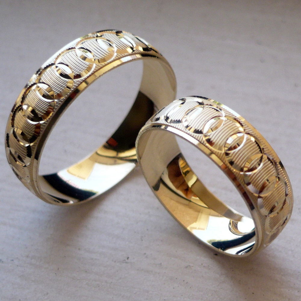 Solid Gold Wedding Bands
 10K SOLID YELLOW GOLD HIS AND HER WEDDING BAND RING SET SZ