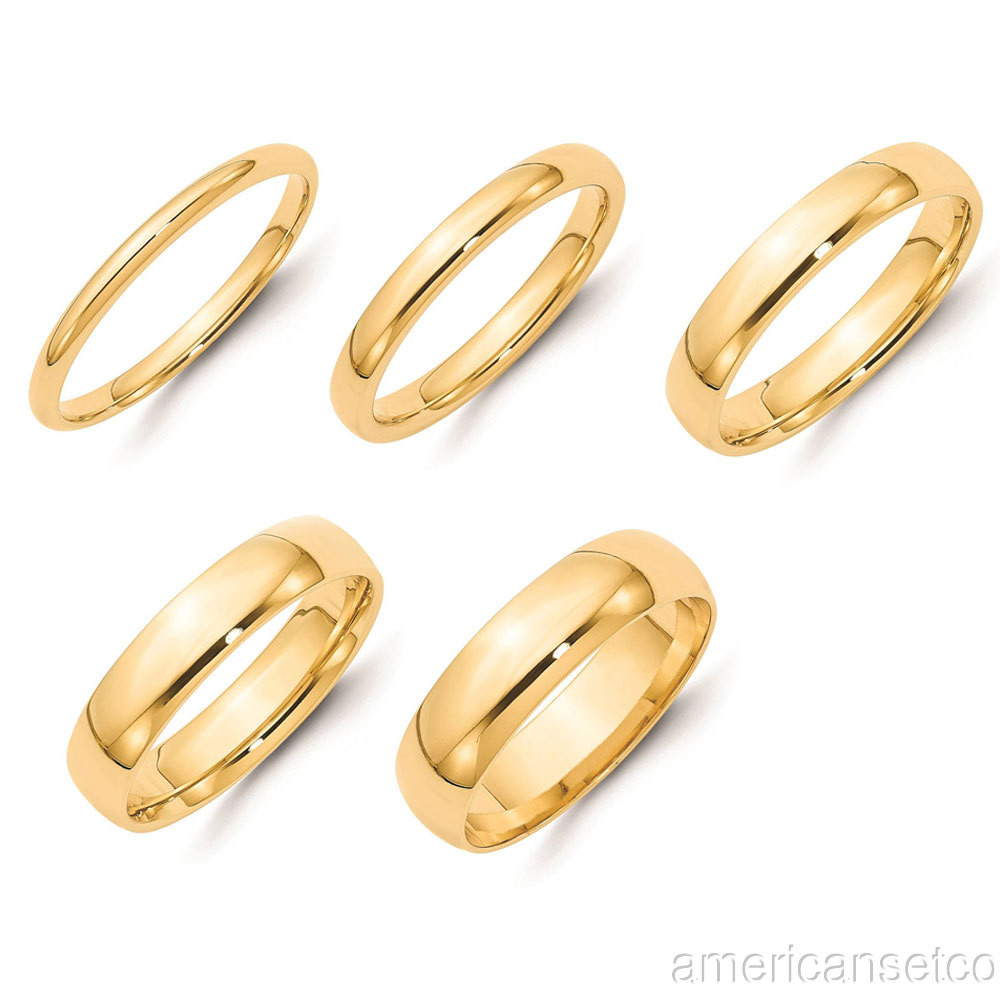 Solid Gold Wedding Bands
 SOLID 14K YELLOW GOLD 2MM 3MM 4MM 5MM 6MM PLAIN FORT