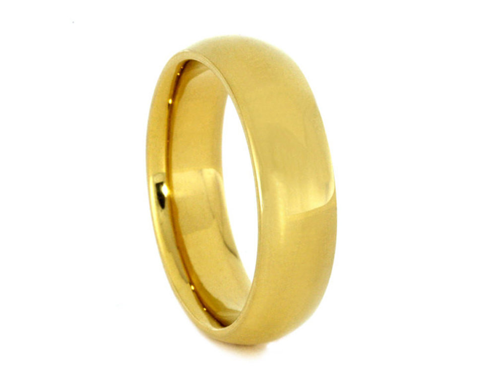 Solid Gold Wedding Bands
 Men or Womens Solid Gold Ring 24k Yellow Gold Wedding Band