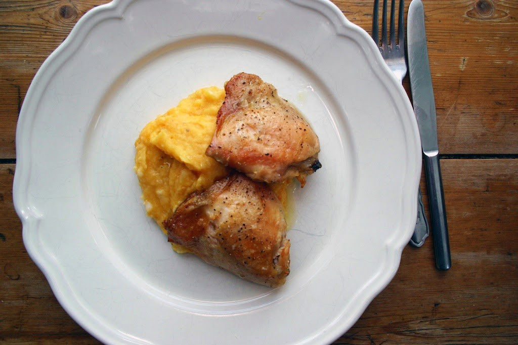 Sous Vide Everything Mashed Potatoes
 sous vide chicken thighs with cauliflower squash and