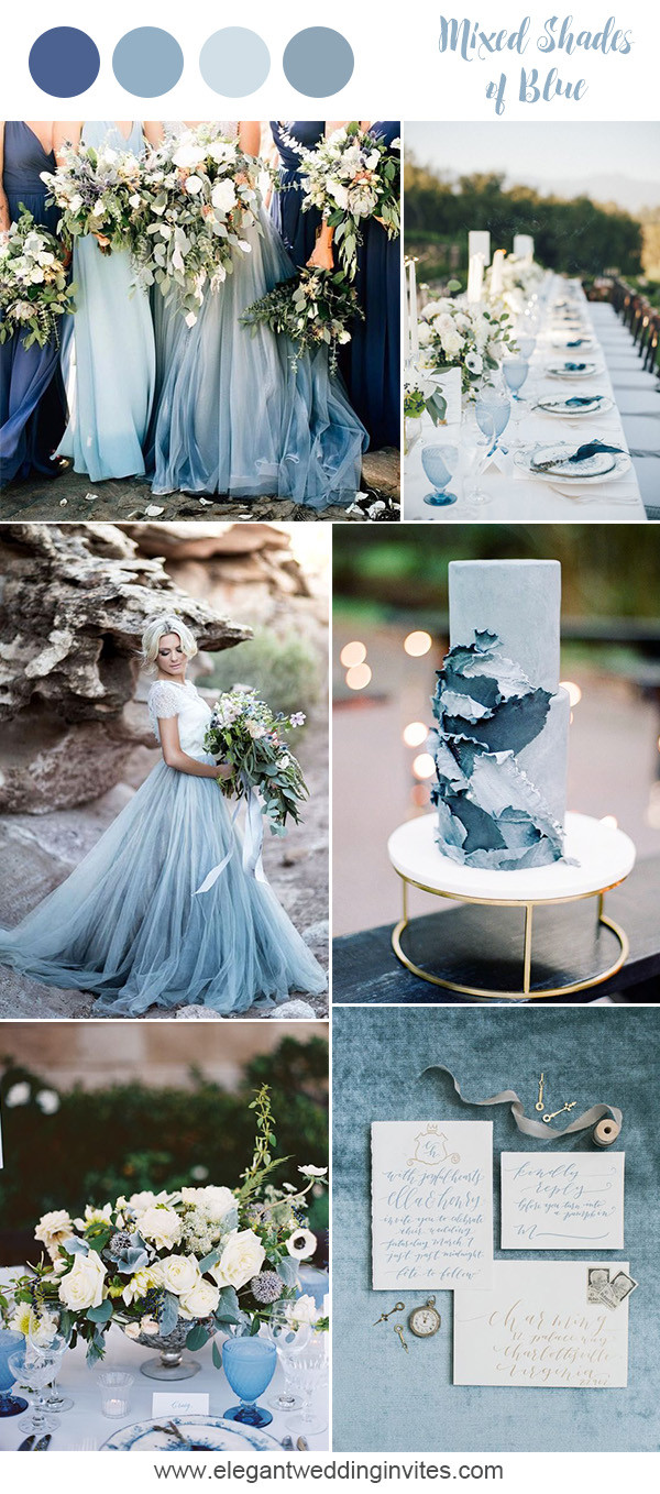 Spring Wedding Colors 2020
 10 Prettiest Blue Wedding Color bos for 2018 & 2019