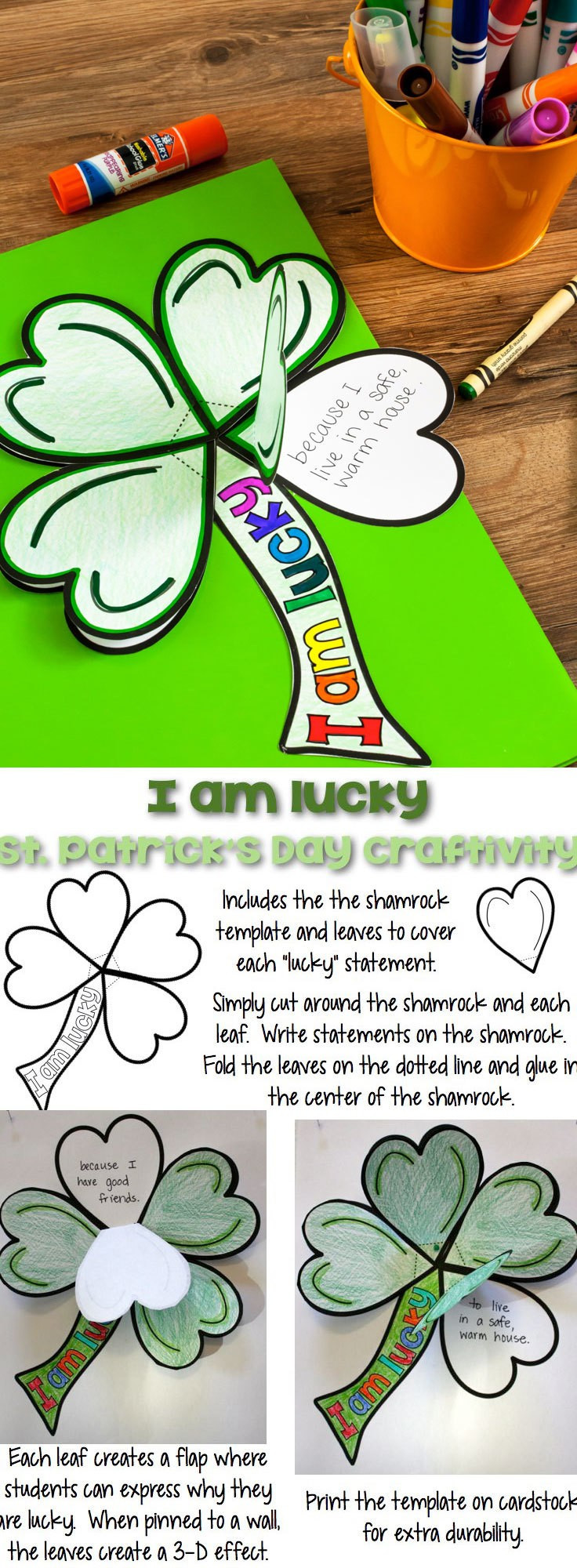 St Patrick's Day Activities
 St Patrick s Day Clover "I am lucky" Craftivity • What I