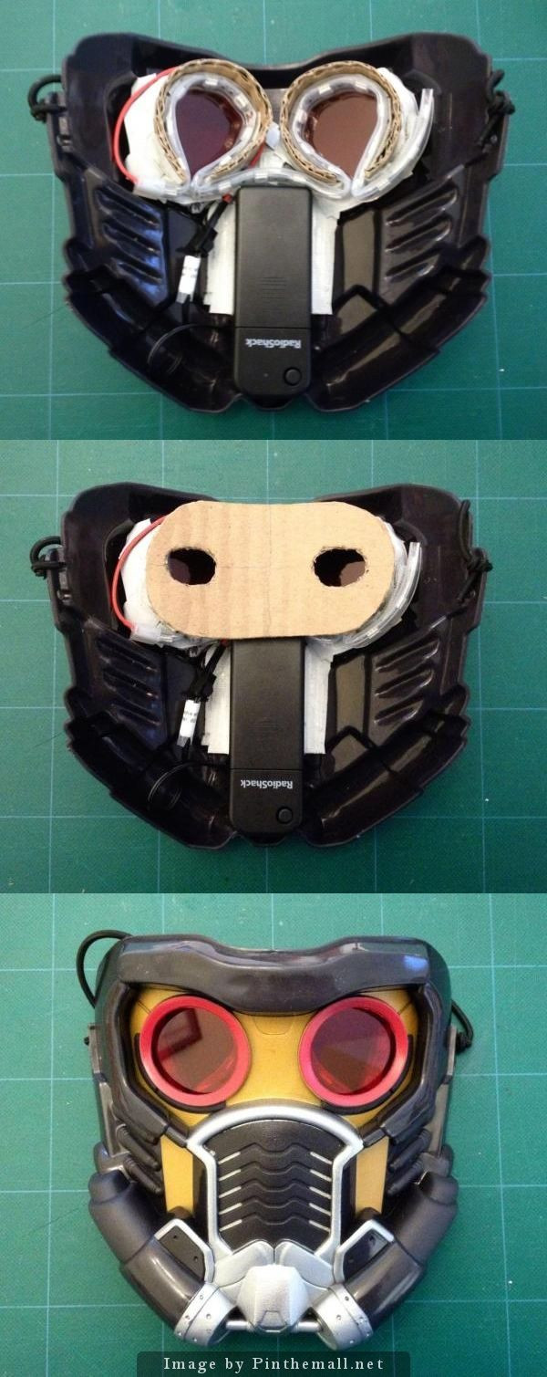 Star Lord Mask DIY
 Star Lord Mask retrofit for LED lights and red lenses DIY