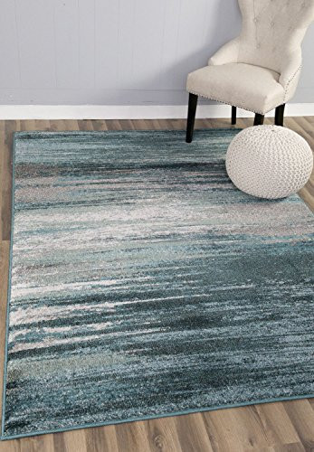 Teal Rugs For Living Room
 Teal & Gray Rug Modern Contemporary 5′ 3″ X 7′ 7″ 5×8