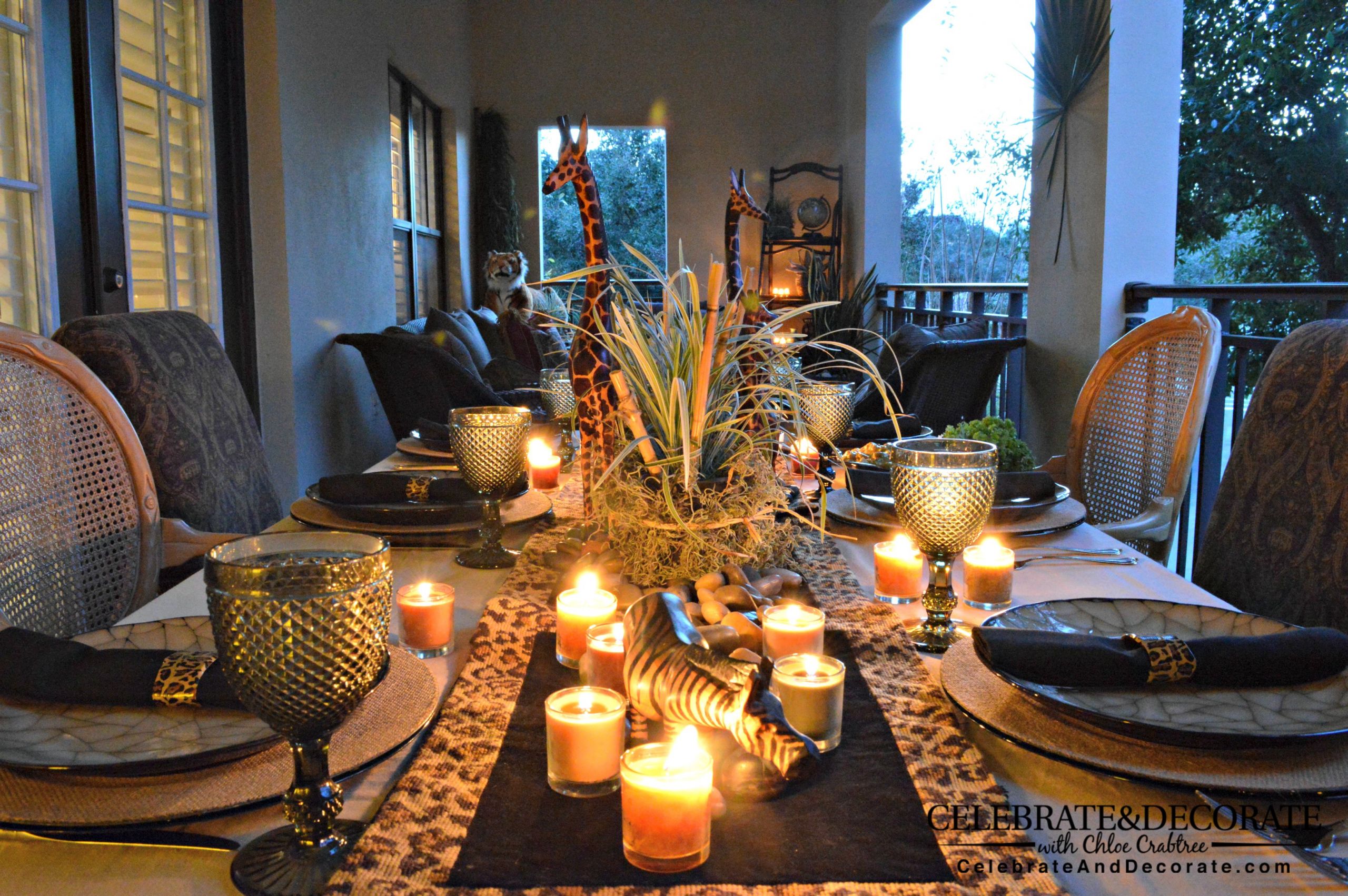Themed Dinner Party Ideas
 Safari Party or Jungle party perfect for an outdoor summer