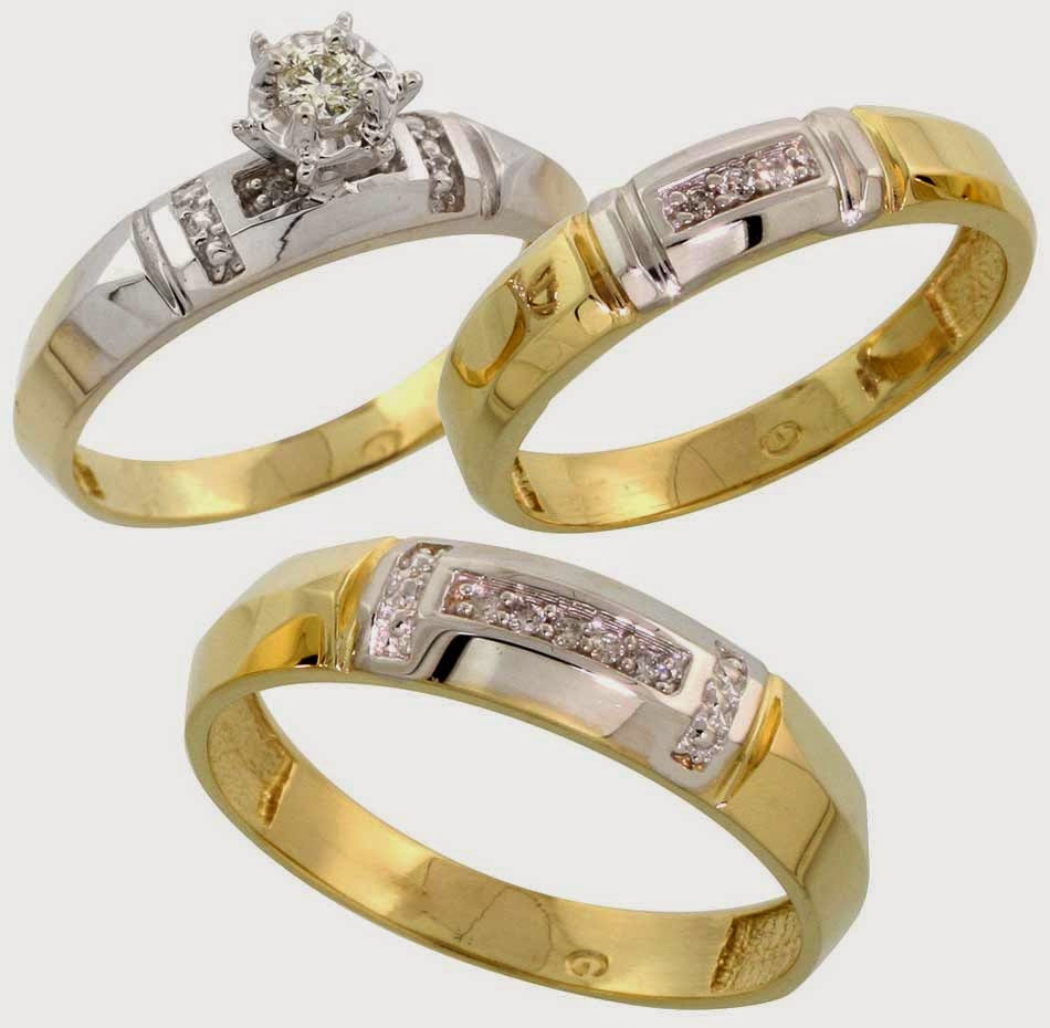 Trio Wedding Ring Sets Jared
 Trio Diamond White & Gold Wedding Ring Sets Sale