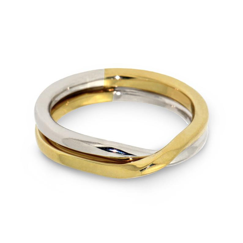Two Tone Wedding Band
 LOVE KNOT Two Tone wedding band unique wedding ring