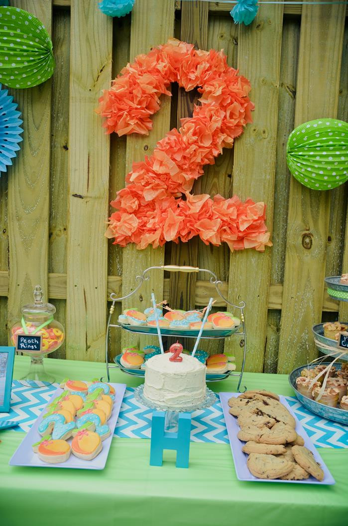 Two Years Old Birthday Party Ideas
 Kara s Party Ideas Peach Stand 2nd Birthday Party with So