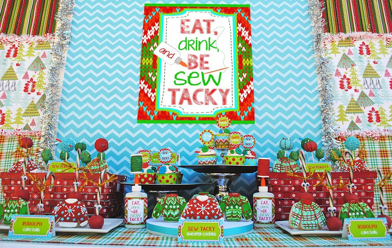 Ugly Christmas Sweater Party Decoration Ideas
 "Let s Be Sew Tacky" Party