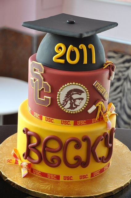 Usc Graduation Party Ideas
 Classy and Clean USC Graduation cake for "Becky"