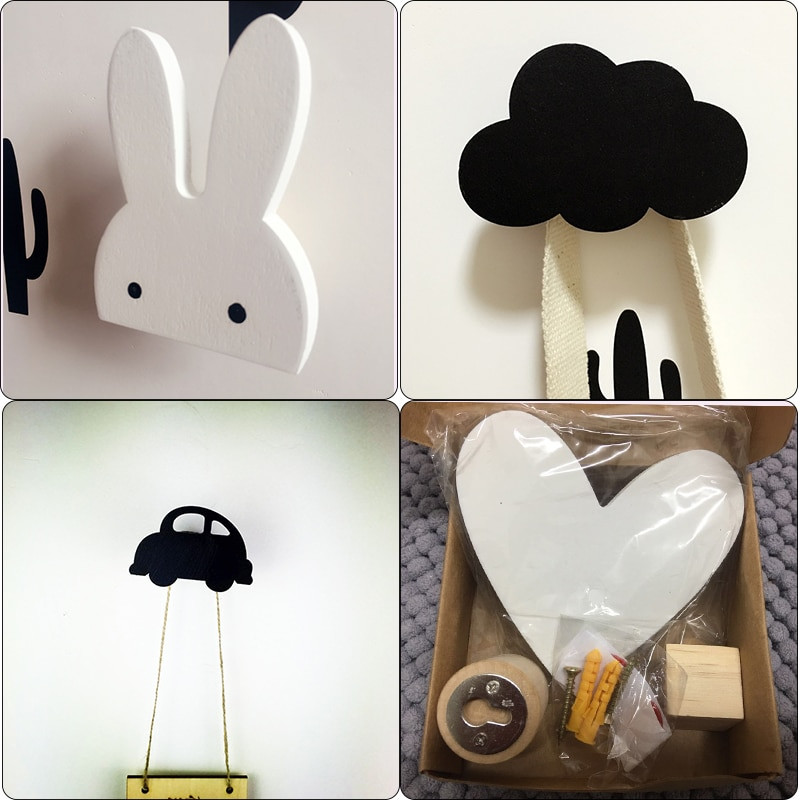 Wall Hooks For Kids Room
 Nordic kids Room Wall Hooks Bunny Wood Clothes Hook For