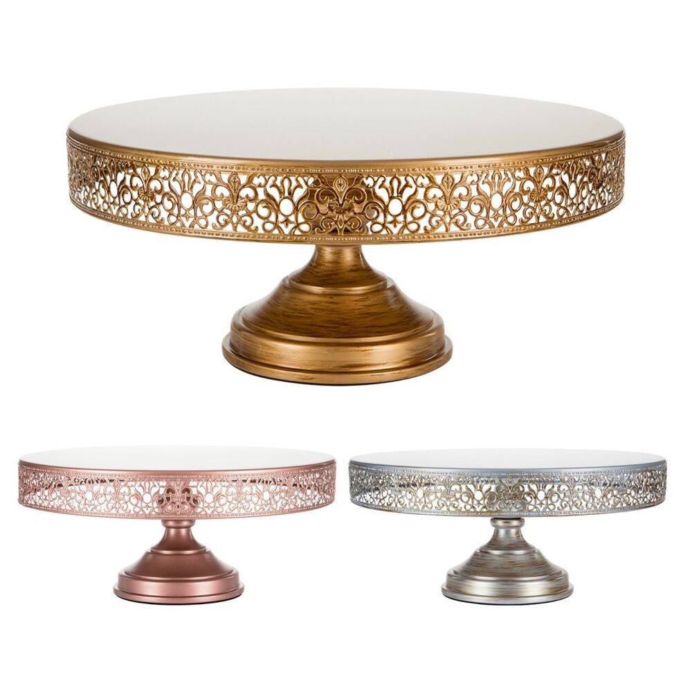 Wedding Cake Plate
 16 Inch WEDDING CAKE STAND Round Metal Event Party Display
