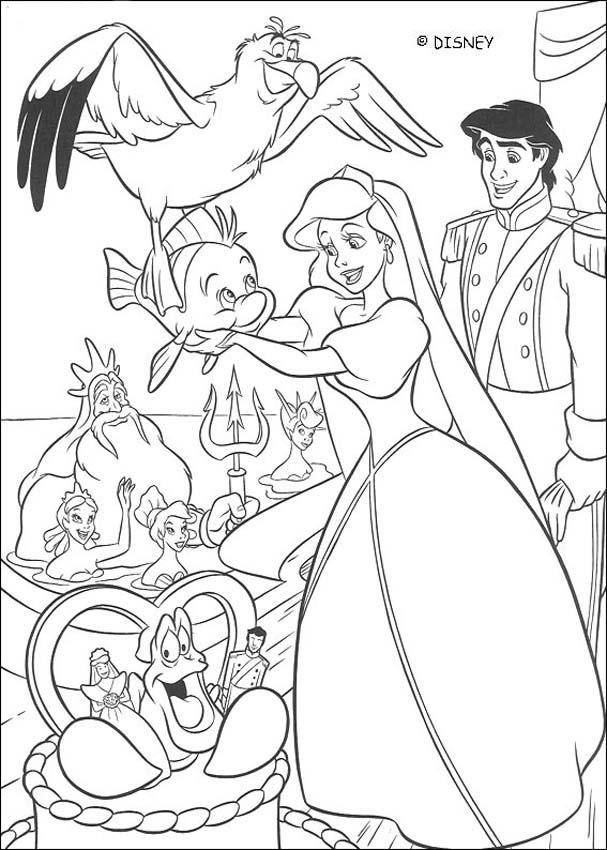 Wedding Color Pages
 Ariel s wedding day coloring pages Hellokids