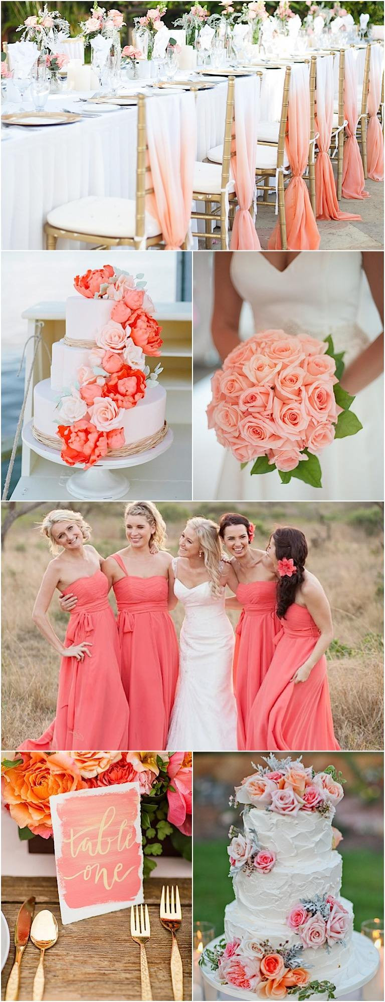 Wedding Color Themes
 Color Inspiration Perfect Coral and Gold Wedding Ideas