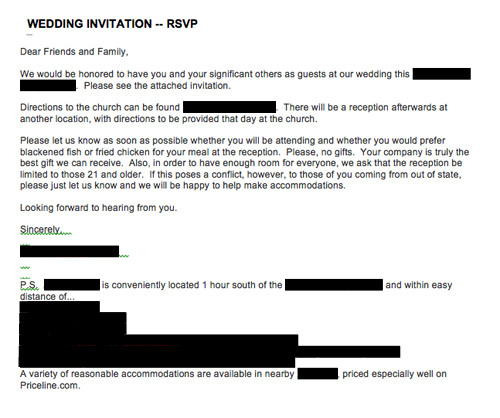 Wedding Email Invitations
 Emailed or texted wedding invitations — what do you think