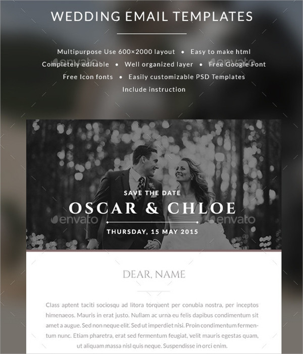 Wedding Email Invitations
 FREE 9 Sample Email Invitation Templates in PSD