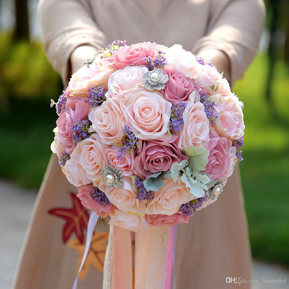 Wedding Flower Arrangements Online
 2019 Elegant Silk Wedding Bouquet Artificial Home Party