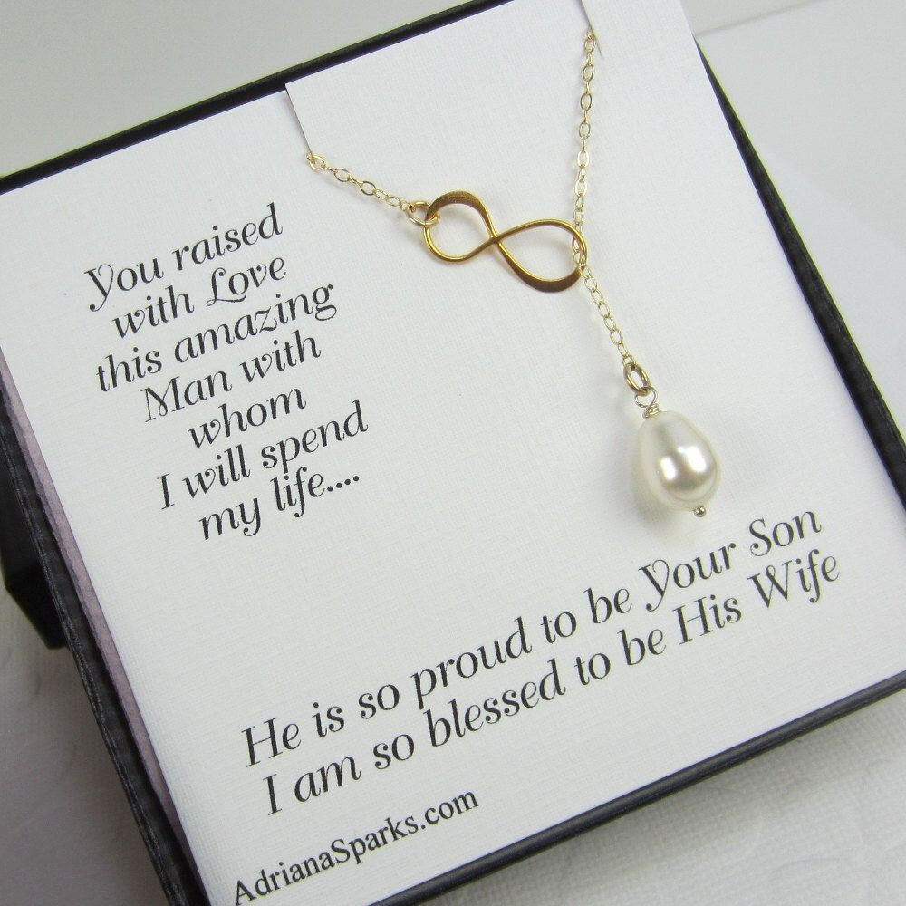 Wedding Gift Ideas For Mother Of The Bride
 Mother of the Groom card with Infinity Lariat mothers