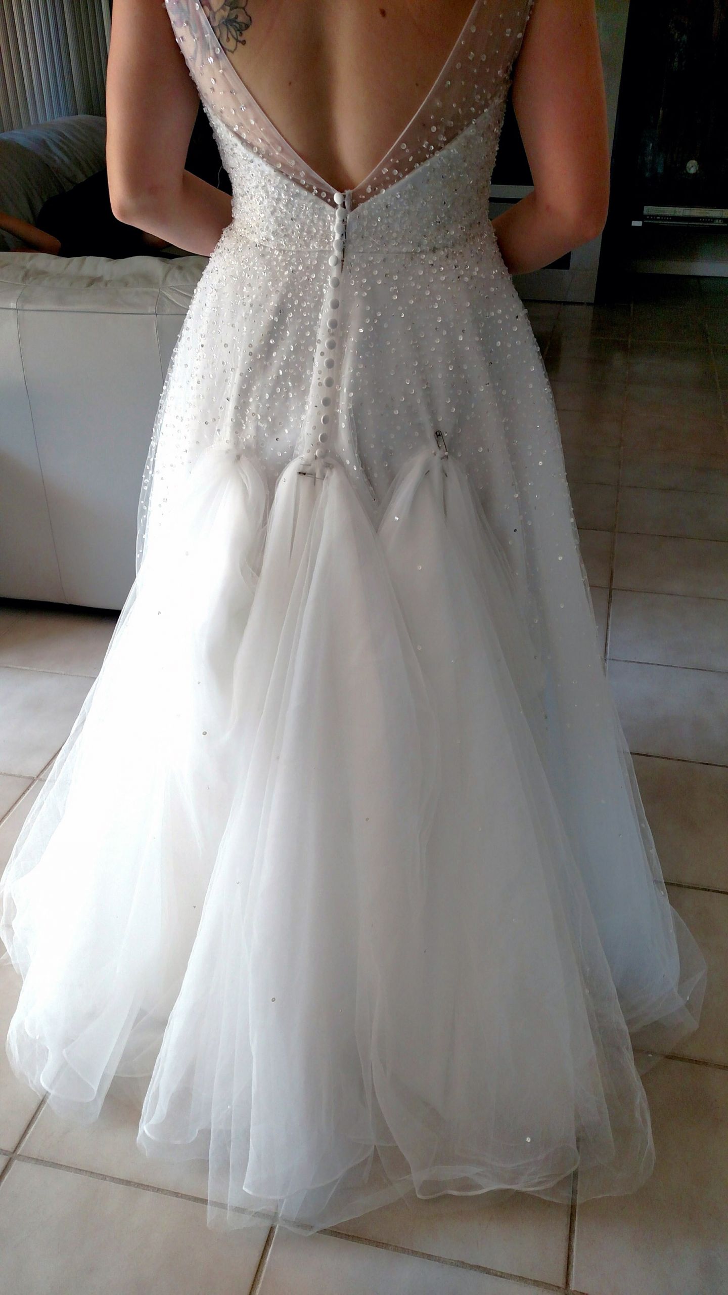 Wedding Gown Bustle
 Bustle on tulle dress Show me yours
