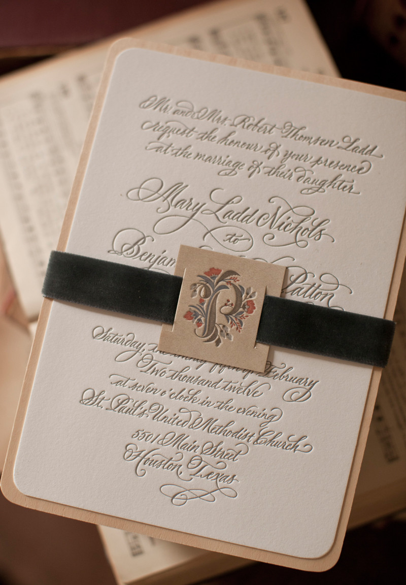 Wedding Invitations Pictures
 Mary Ben s Elegant and Rustic Letterpress Wedding